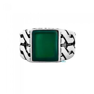 Green Onyx Ring Silver Handmade Jewelry 925 Stamped Solid Rings Natural Stone