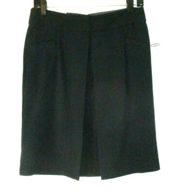 Nova Saia Lápis Feminina Velha Marinha Plissada Frente Preta Tamanho 2 Comprimento do Joelho Elástico CB82L - Imagem 1 de 3