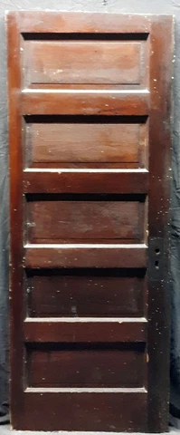 28"x76" Antique Vintage Old Wood Wooden Interior Closet Pantry Door 5 Panels Cover