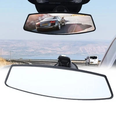 Universal Rear View Interior Car Mirror Adjustable Wide Long Suction Cup Safety - Image 1 of 4