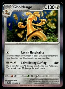 Gholdengo 67/91 Pokemon Card Paldean Fates Rare 130 HP Holo Near Mint TO - Picture 1 of 2