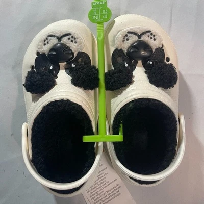 Sandalias Zuecos Crocs Clásicas Forradas IAM Panda Bear Talla 10 Blanco Negro Nuevas con Etiquetas Foto 1 de 3