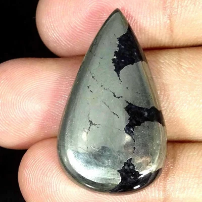 Piedra preciosa suelta cabujón pera pirita oro apache 41,30 quilates Foto 1 de 4