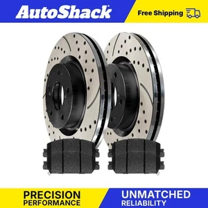 Front Drilled Disc Rotors Ceramic Brake Pads for Honda HR-V 2017-2024 CR-V - Picture 1 of 2