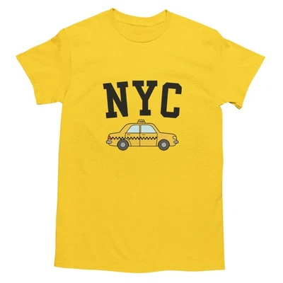 Camiseta Para Hombre NY Taxi Cab Diseño Camiseta Nueva York Camisa Amarilla Foto 1 de 2