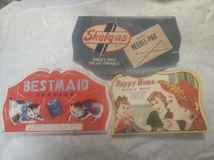 Vintage Folders for Needles -3 different ones-one advertising - Skelgas - Picture 1 of 2