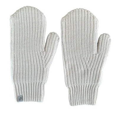 WoolX Holly 100% Merino Wool Knit Mittens Cream Almost Mauve Women's S/M New - Image 1 of 4