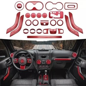28Pc Interior Decor Cover Trim For Jeep Wrangler JK JKU 2011-2018 Lightweight - Picture 1 of 11