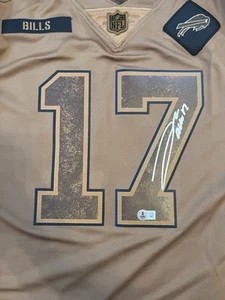 Josh Allen Autographed (Front) Bills Salute To Service Limited Jersey Beckett - Picture 1 of 4