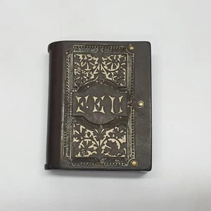 French Vulcanite/Gutta Percha Book Vesta Case Matchsafe Holder FEU - Picture 1 of 10