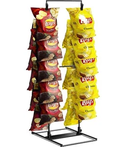 2-Row 24 Clips Chip Rack Display Stand Bag Holder Countertop Snack Hanger - Picture 1 of 7