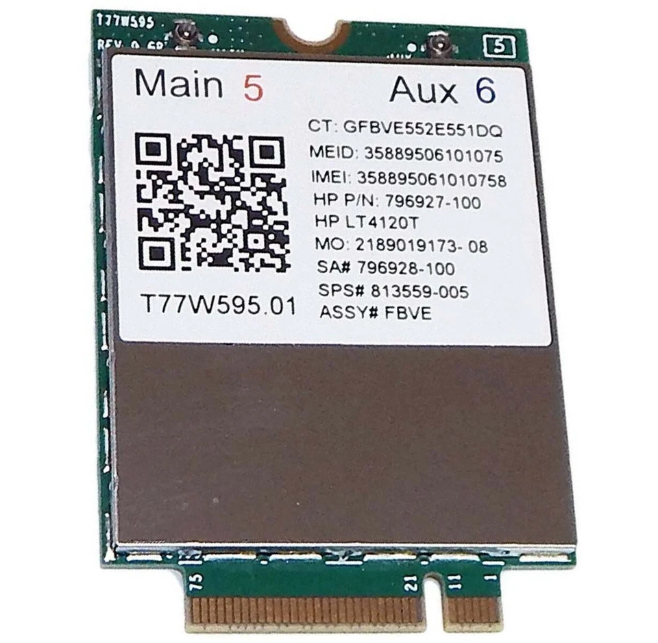 HP LT4120T LTE T77W595 796927-100 813559-005 4G WWAN M.2 module 150Mbps card - Image 1 of 1