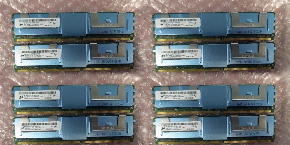 64GB 8 X 8GB MICRON PC2 5300F 2RX4 FBDIMM RAM FOR DELL POWEREDGE  2950 III - Image 1 of 1