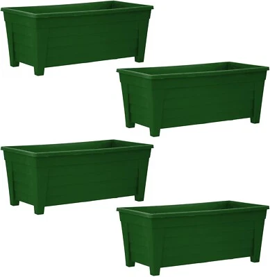 55cm Plastic Trough Garden Planter Pot Indoor Outdoor Garden Patio Decor Green - Image 1 of 3