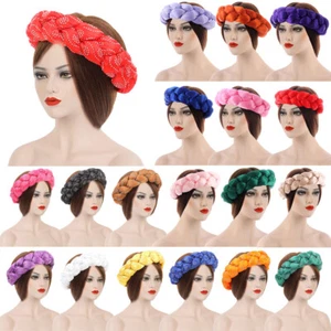Bunte Head Wraps Haarbänder für Frauen Zopf gedreht große Stirnbänder Kopfbedeckung - Bild 1 von 54