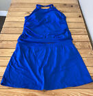D&Co NWOT Women?s Halter Tankini Swimsuit W/ Skirt Size 26 Blue N4