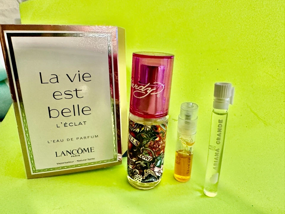 LOT ED HARDY LOVE KILLS SLOWLY PERFUME LANCOME LA VIE BELLE ARIANA GRANDE - Image 1 of 1