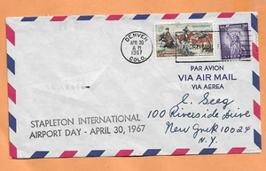 FIRST FLIGHT STAPLETON INTL AIRPORT DAY APR 30,1967 DENVER COLO - Picture 1 of 1