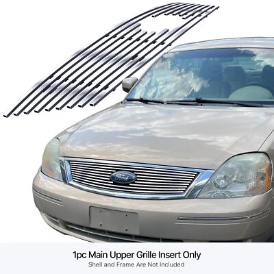 Fits 2005-2007 Ford Five Hundred Logo Show Main Chrome Billet Grill Insert - Image 1 of 4