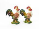 2 Sur La Table Handcrafted Italian Ceramic Roosters 10.25" Hand-Painted