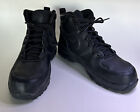 Nike Manoa Boys Leather Lace Up Boots Triple Black Size 7Y Bq5372-001