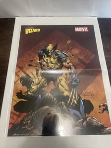 Vintage 90s double sided Wizard Poster Comics Marvel Wolverine Aspen X Men - Picture 1 of 2