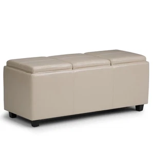 Simpli Home Avalon Extra Large Rectangular Storage Ottoman With 3 Serving Trays - Picture 1 of 1