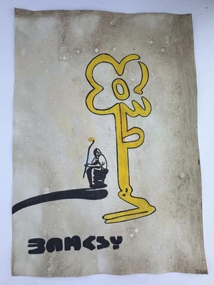 Pintura artística Banksy certificado de autenticidad dibujo original papel vintage firmado Foto 1 de 3