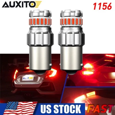 2-10 AUXITO Rojo Puro 1156 LED Freno Trasero Bombillas Sin Errores Anti Hiper Flash Foto 1 de 4