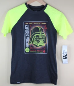 Star Wars Youth Darth Vader Short Sleeve Shirt Dark Gray Yellow Size L (10/12) - Picture 1 of 6