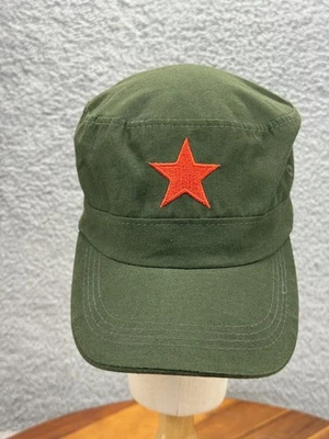 Gorra Estrella Roja Correa Trasera Militar Castro Ejército Mao Cubano Hombres Lona Verde Foto 1 de 4
