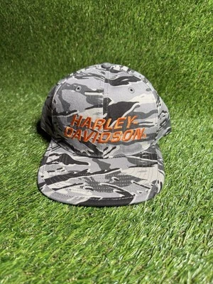 HARLEY-DAVIDSON Men's Faster Adjustable Snapback Racing Hat Woven Camo Print Cap - Image 1 of 4