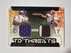 2002 Fleer Genuine TD Threats Jerseys #6 Daunte Culpepper Tim Couch Vikings - Picture 1 of 2