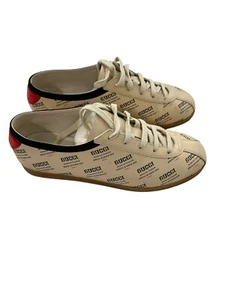GUCCI UK 11 MEN FALACER CALFSKIN INVITE STAMP PRINT SNEAKERS SS18 GUCCI US 5.5 - Picture 1 of 10