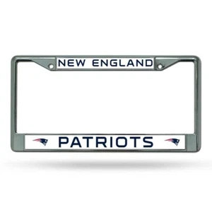 NFL New England Patriots Chrome License Plate Frame - Picture 1 of 1