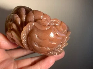 59.4mm/Natural Mongolian Jade Bangle/ She TeiCui Jade/ Hand Carved Rich Crab - Picture 1 of 10