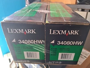 2 Stück Original Lexmark 34080HW Schwarz Tonerkassette E330 E332 E340 E342  - Bild 1 von 3