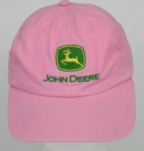 Gorra de béisbol rosa John Deere con logotipo verde hebilla ajustable - Imagen 1 de 9