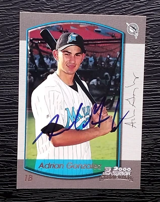 ADRIAN GONZALEZ AUTOGRAPHED SIGNED 2000 ROOKIE BASEBALL CARD JSA AUCTION LOA - Изображение 1 из 3