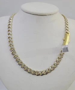 Real 10k Royal Monaco Chain 8mm Diamond Cut 22 inches Yellow Gold Necklace - Picture 1 of 9