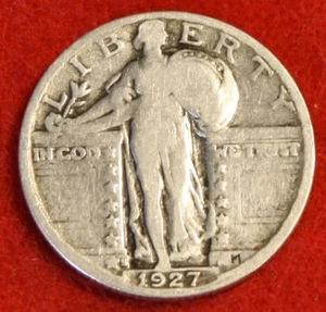 1927-S Standing Liberty Quarter 90% Silver Coin Circulated SL273 - Picture 1 of 2