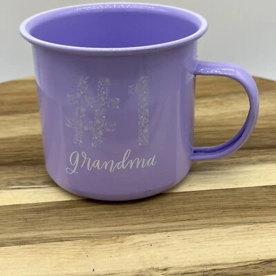#1 Grandma Mug Camping Tin Mug Day Just Because Purple New - Image 1 of 4