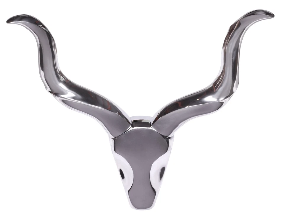 FineBuy Hirschgeweih 80 Cm Wanddekoration Alu Wandgeweih Aluminium Geweih Silber