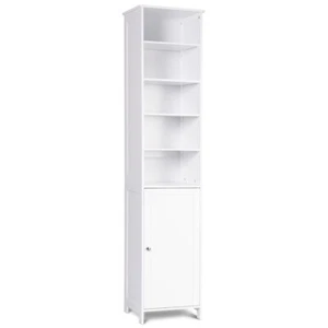 Costway 72"H Bathroom Home Floor Storage Cabinet Freestand Shelves Display White - Picture 1 of 8