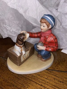1991 Norman Rockwell “A Boy Meets Dog" MINIATURE Porcelain Figurine Grossman1175 - Picture 1 of 7