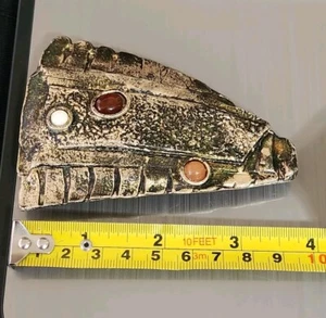 RARE SIGNED Mid Century BRUTALIST Multi-Stone Gingerroot 4 Inch Belt Buckle NICE - Picture 1 of 22