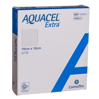 CONVATEC AQUACEL EXTRA Bandage 15x15 cm 5 Pcs. Non-adhesive for Exuding Wounds - Image 1 of 4