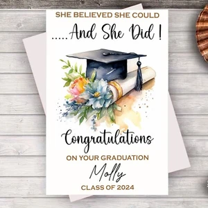 Congratulations on Your Graduation Card Granddaughter Daughter Personalised Gift - Picture 1 of 5