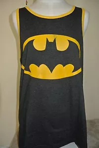 New BATMAN Mens Mans Tank T-SHIRT Tee Grey Charcoal S M - Picture 1 of 1