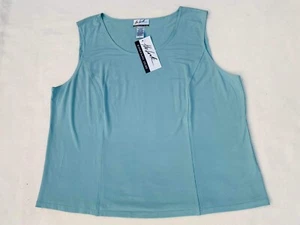 Randolph Duke Womens Tank Top 100% Silk Blouse NEW w/Tags SkyBlue Pullover Sz 2X - Picture 1 of 6